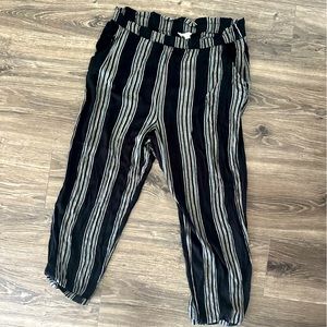 American Eagle Black & Rainbow Linen Joggers